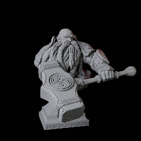 Battlehammer Dwarf Bust Miniature for Dungeons and Dragons, Pathfinder or other TTRPGs