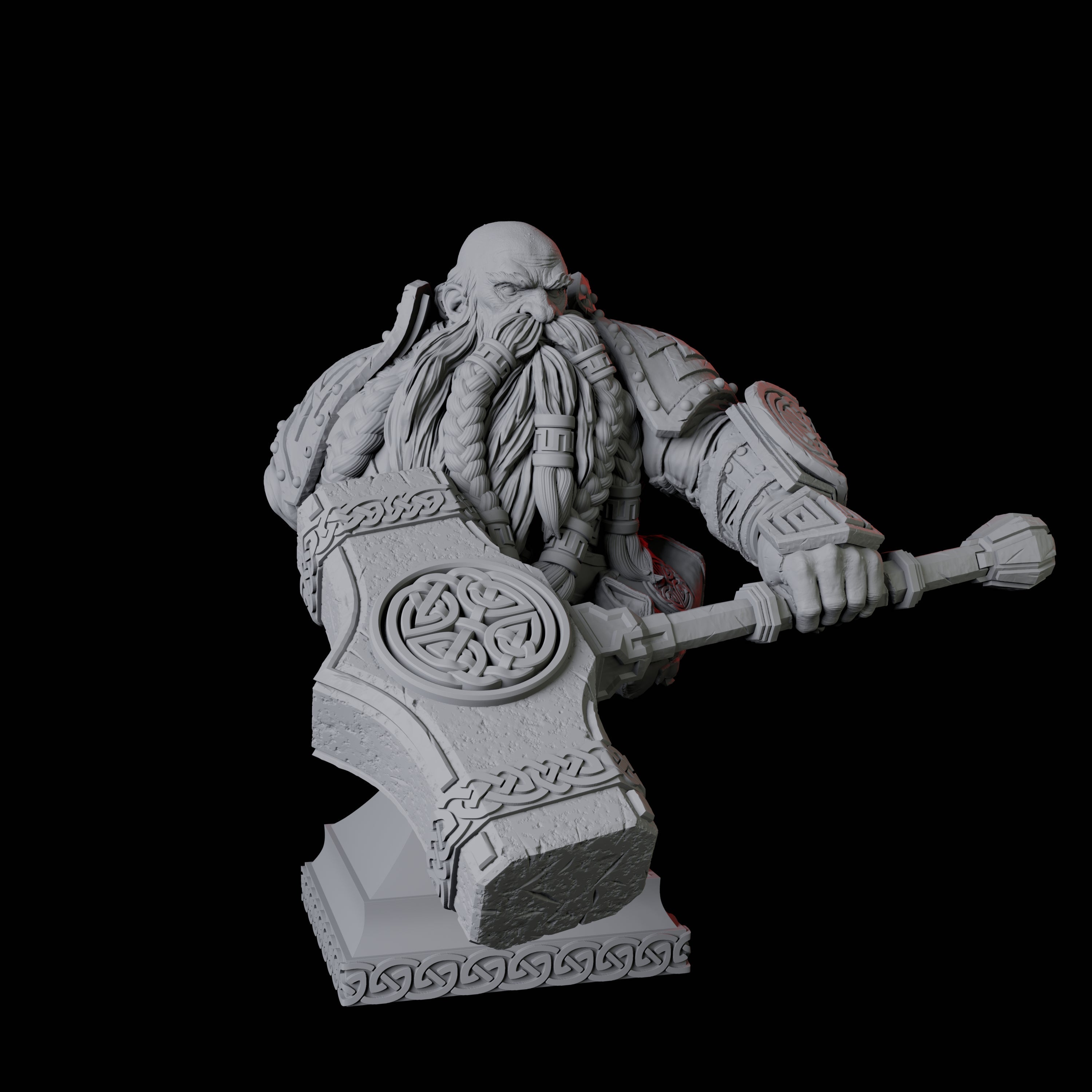 Battlehammer Dwarf Bust Miniature for Dungeons and Dragons