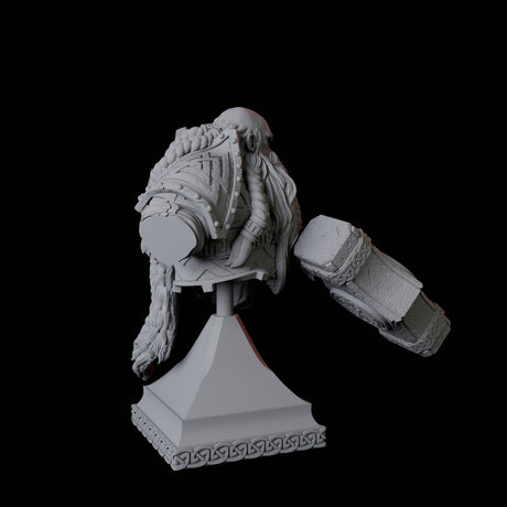 Battlehammer Dwarf Bust Miniature for Dungeons and Dragons, Pathfinder or other TTRPGs