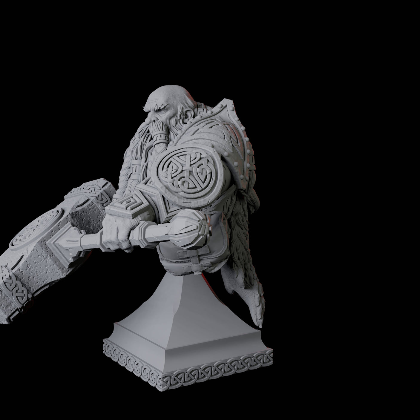 Battlehammer Dwarf Bust Miniature for Dungeons and Dragons, Pathfinder or other TTRPGs
