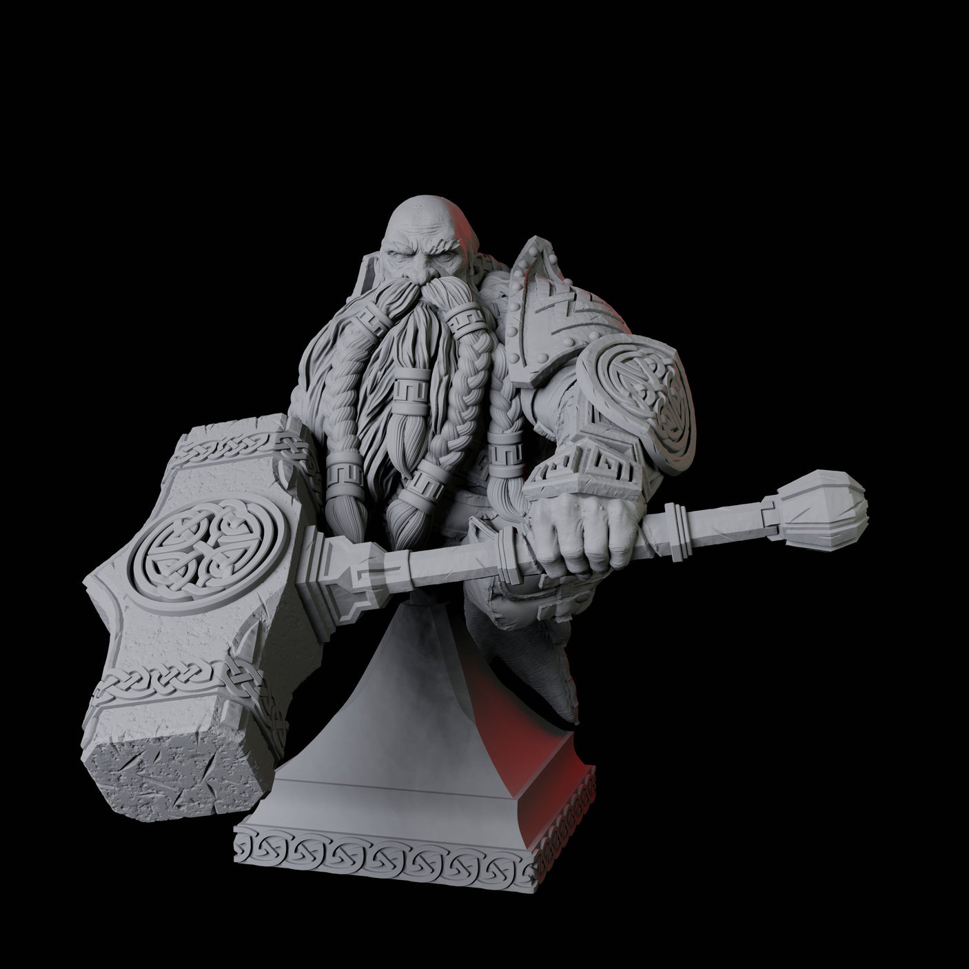 Battlehammer Dwarf Bust Miniature for Dungeons and Dragons, Pathfinder or other TTRPGs