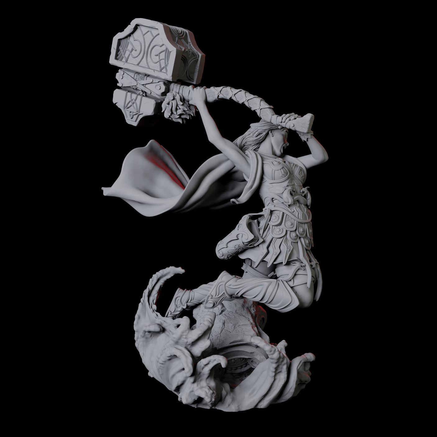 Battlemaiden Giantess B Miniature for Dungeons and Dragons, Pathfinder or other TTRPGs