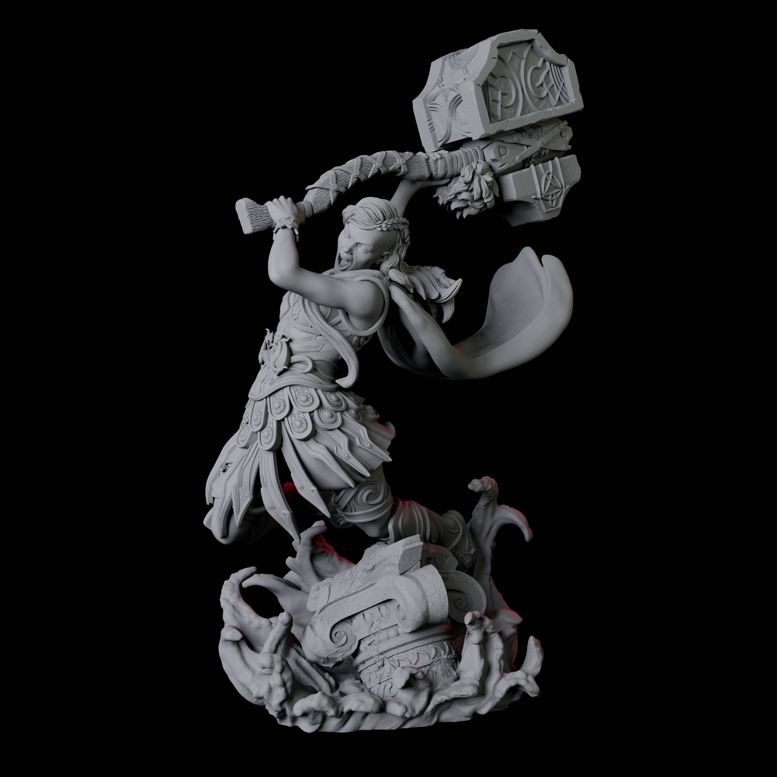 Battlemaiden Giantess B Miniature for Dungeons and Dragons, Pathfinder or other TTRPGs