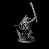 Battleraged Ratfolk Fighter Miniature for Dungeons and Dragons, Pathfinder or other TTRPGs