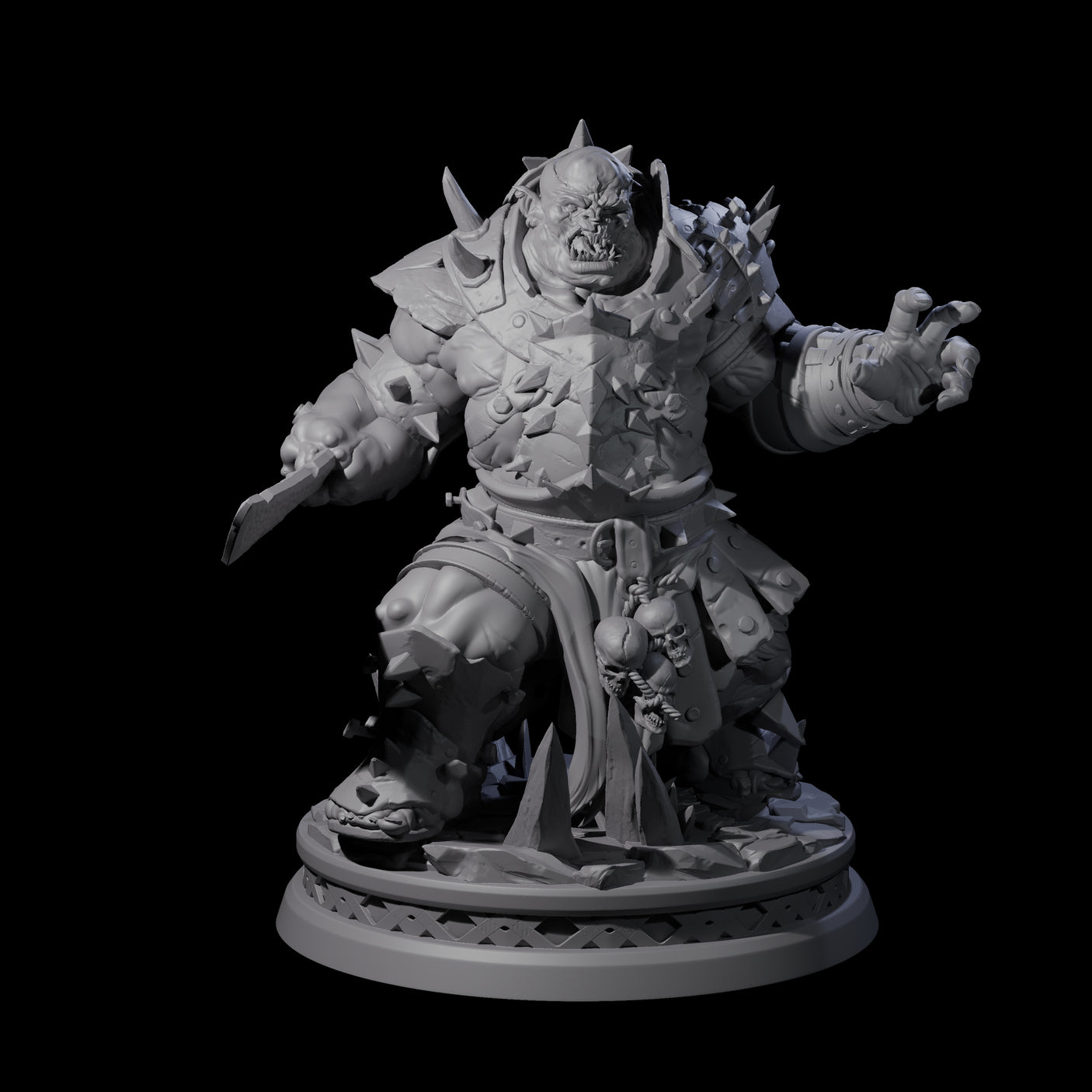 Battlescarred Ogre Captain Miniature for Dungeons and Dragons, Pathfinder or other TTRPGs