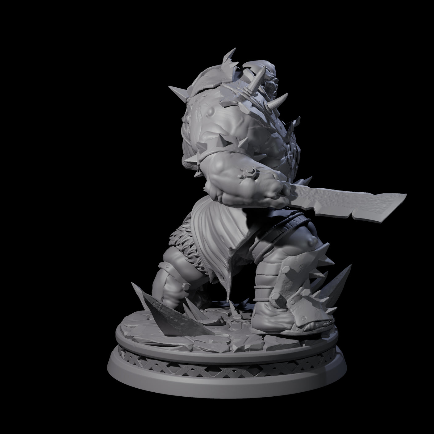 Battlescarred Ogre Captain Miniature for Dungeons and Dragons, Pathfinder or other TTRPGs
