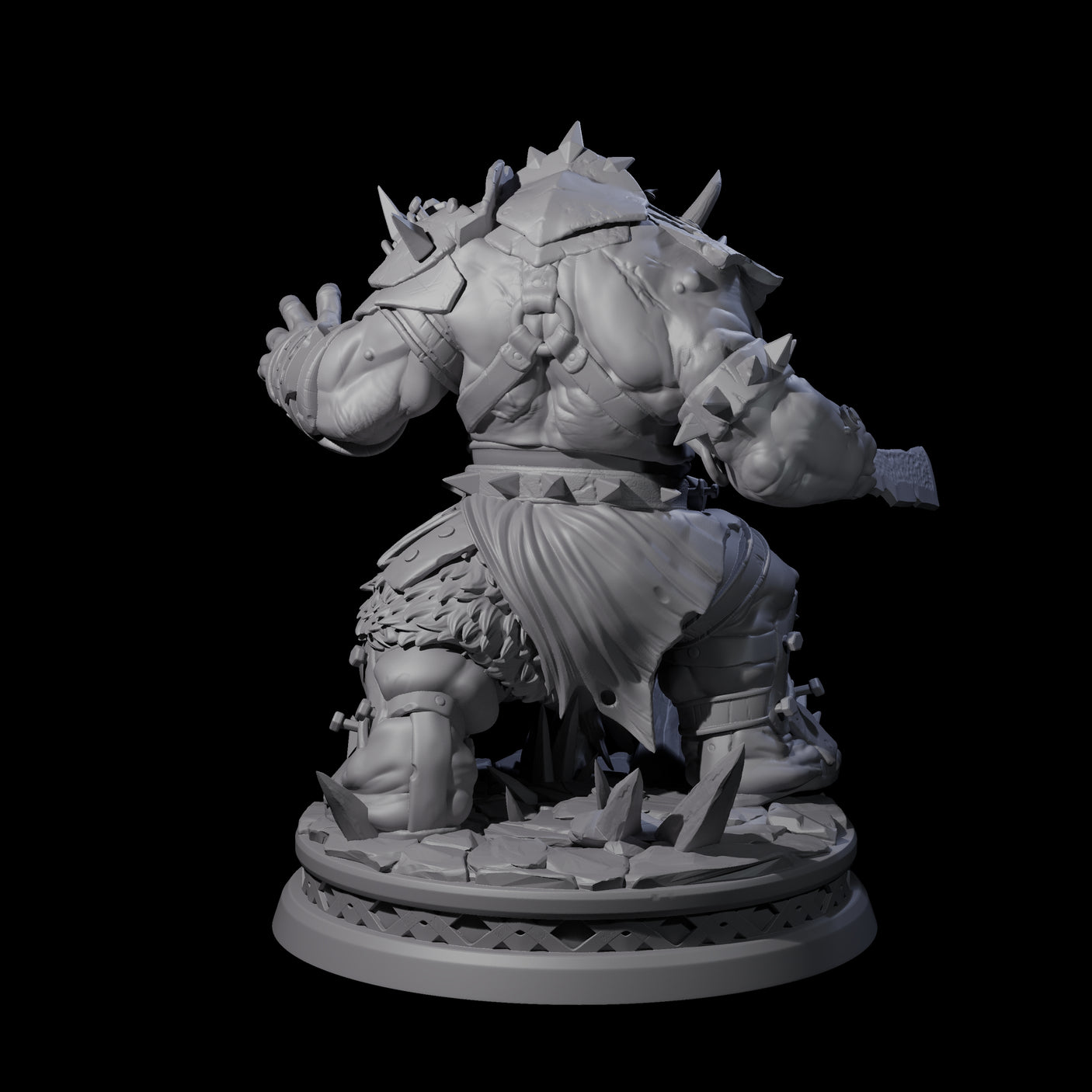 Battlescarred Ogre Captain Miniature for Dungeons and Dragons, Pathfinder or other TTRPGs