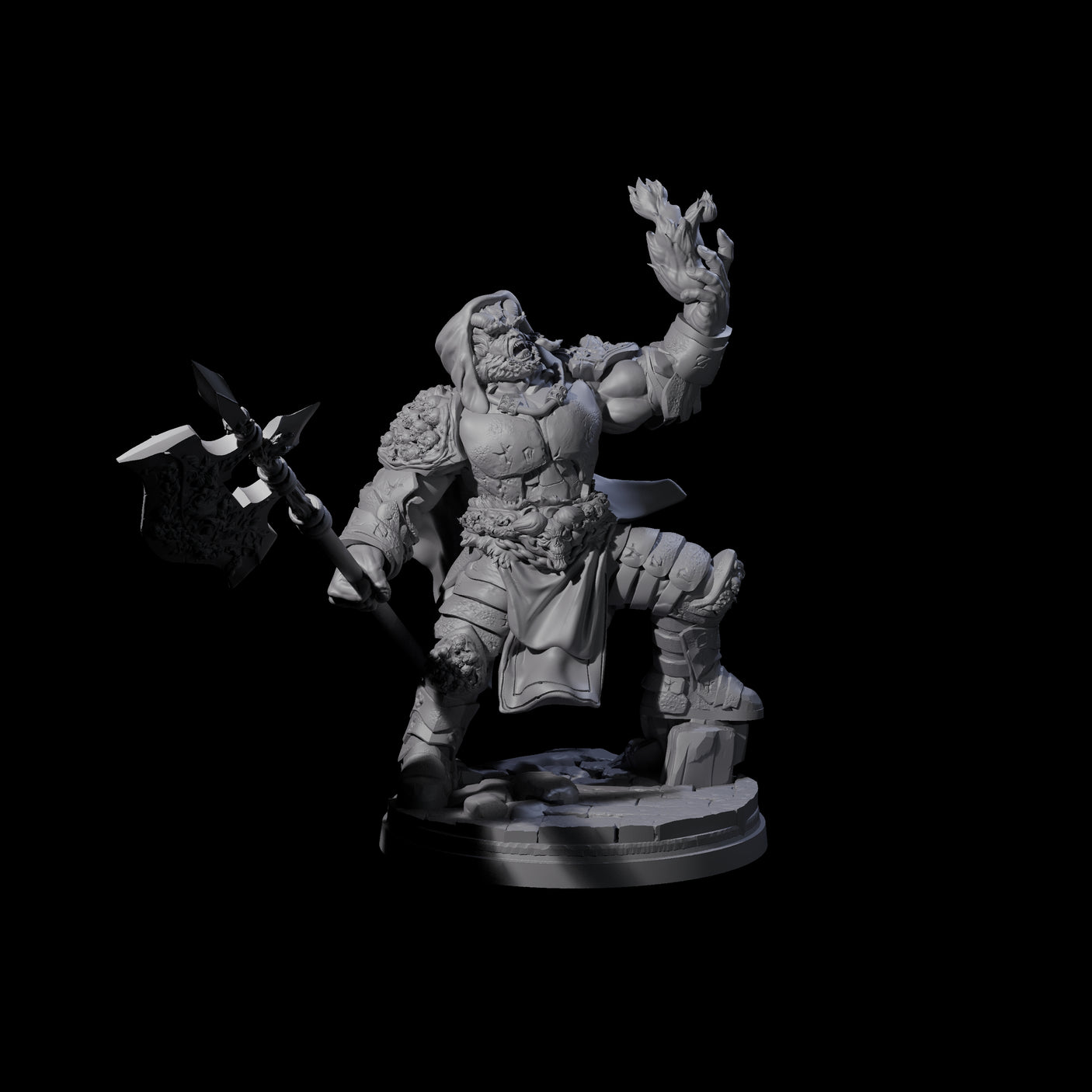 Bearded Tiefling Necromancer Miniature for Dungeons and Dragons, Pathfinder or other TTRPGs