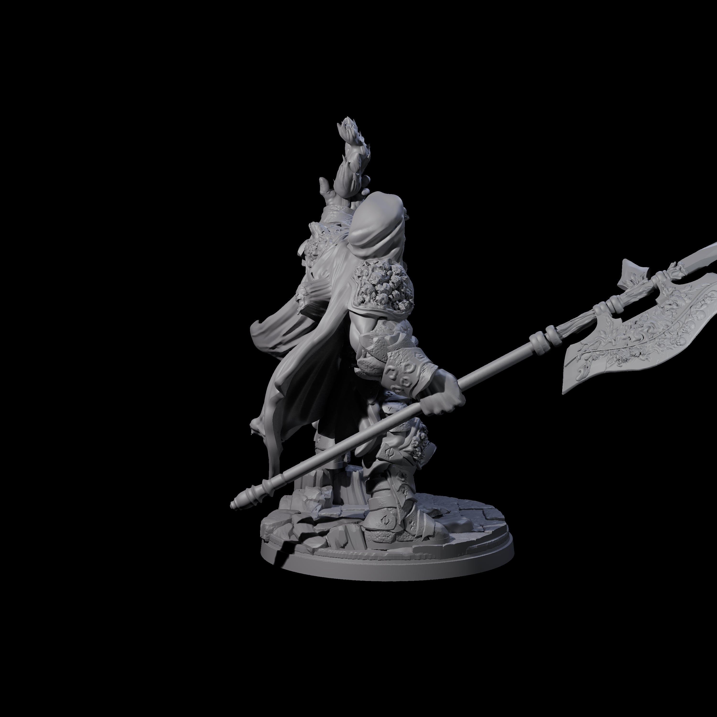 Bearded Tiefling Necromancer Miniature for Dungeons and Dragons, Pathfinder or other TTRPGs