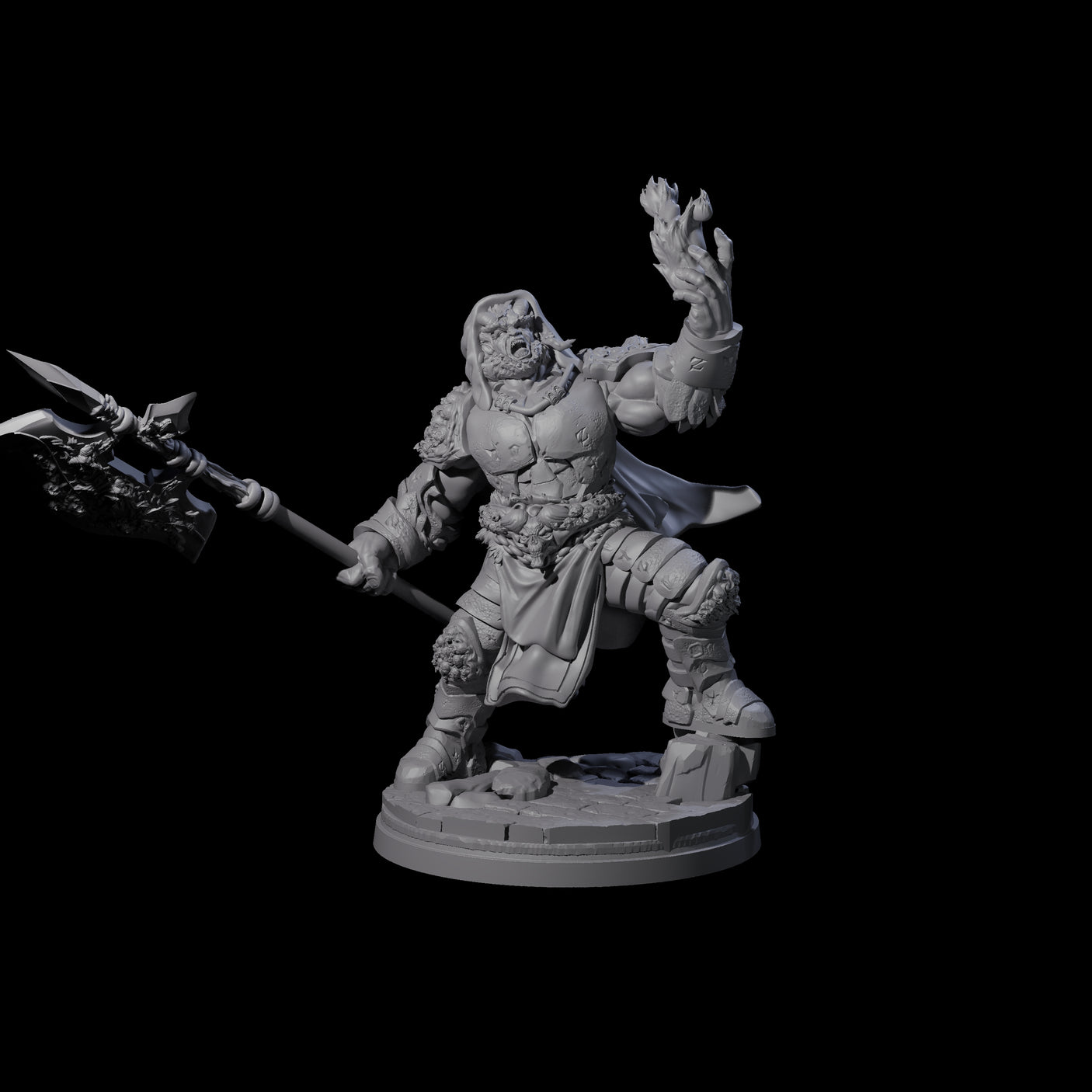 Bearded Tiefling Necromancer Miniature for Dungeons and Dragons, Pathfinder or other TTRPGs
