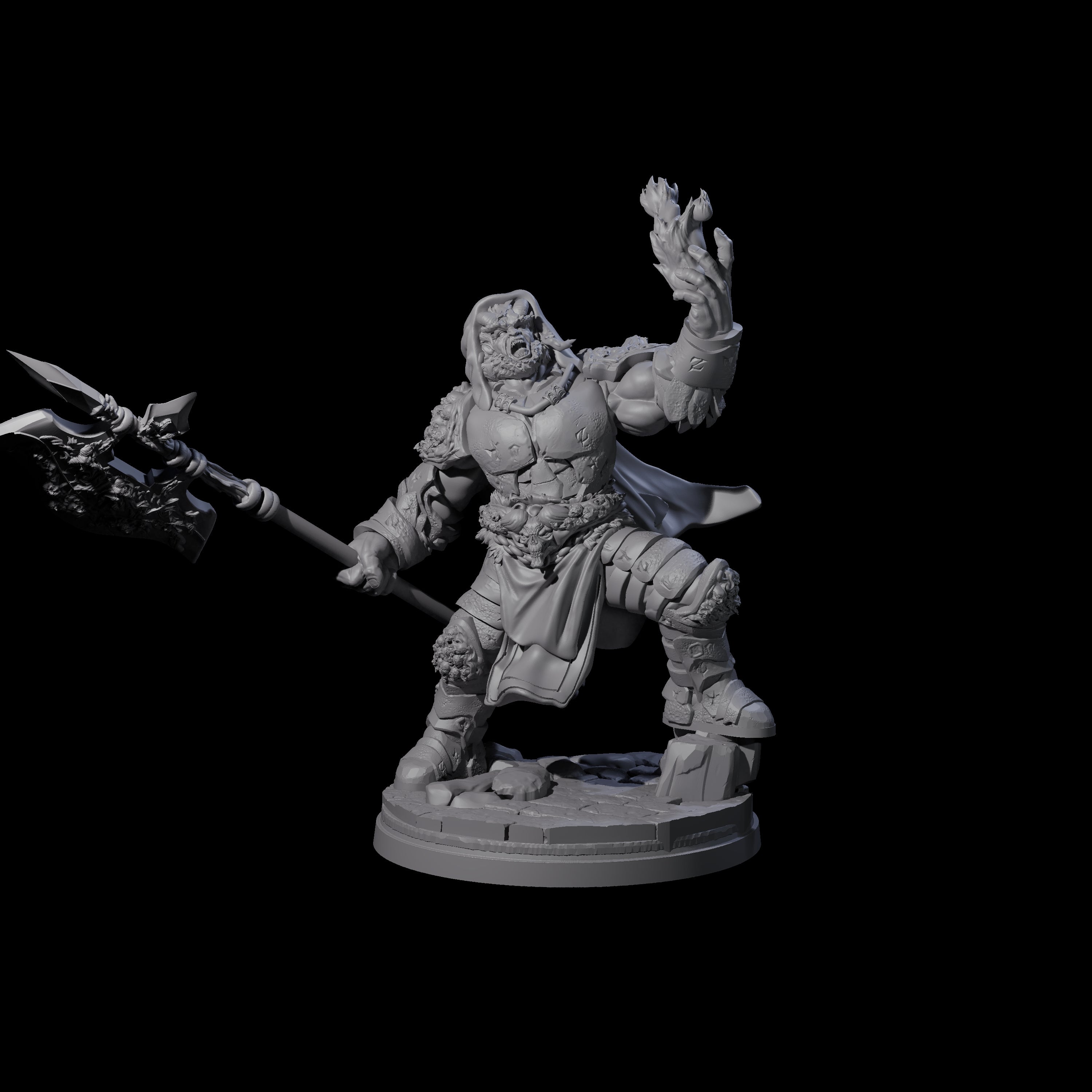 Bearded Tiefling Necromancer Miniature for Dungeons and Dragons, Pathfinder or other TTRPGs