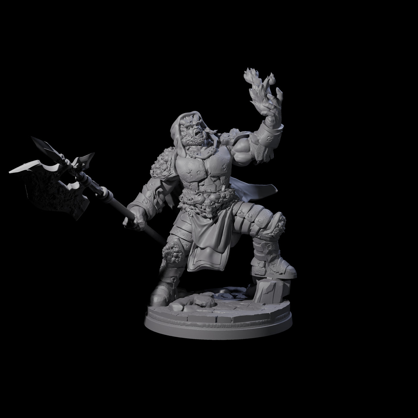 Bearded Tiefling Necromancer Miniature for Dungeons and Dragons, Pathfinder or other TTRPGs