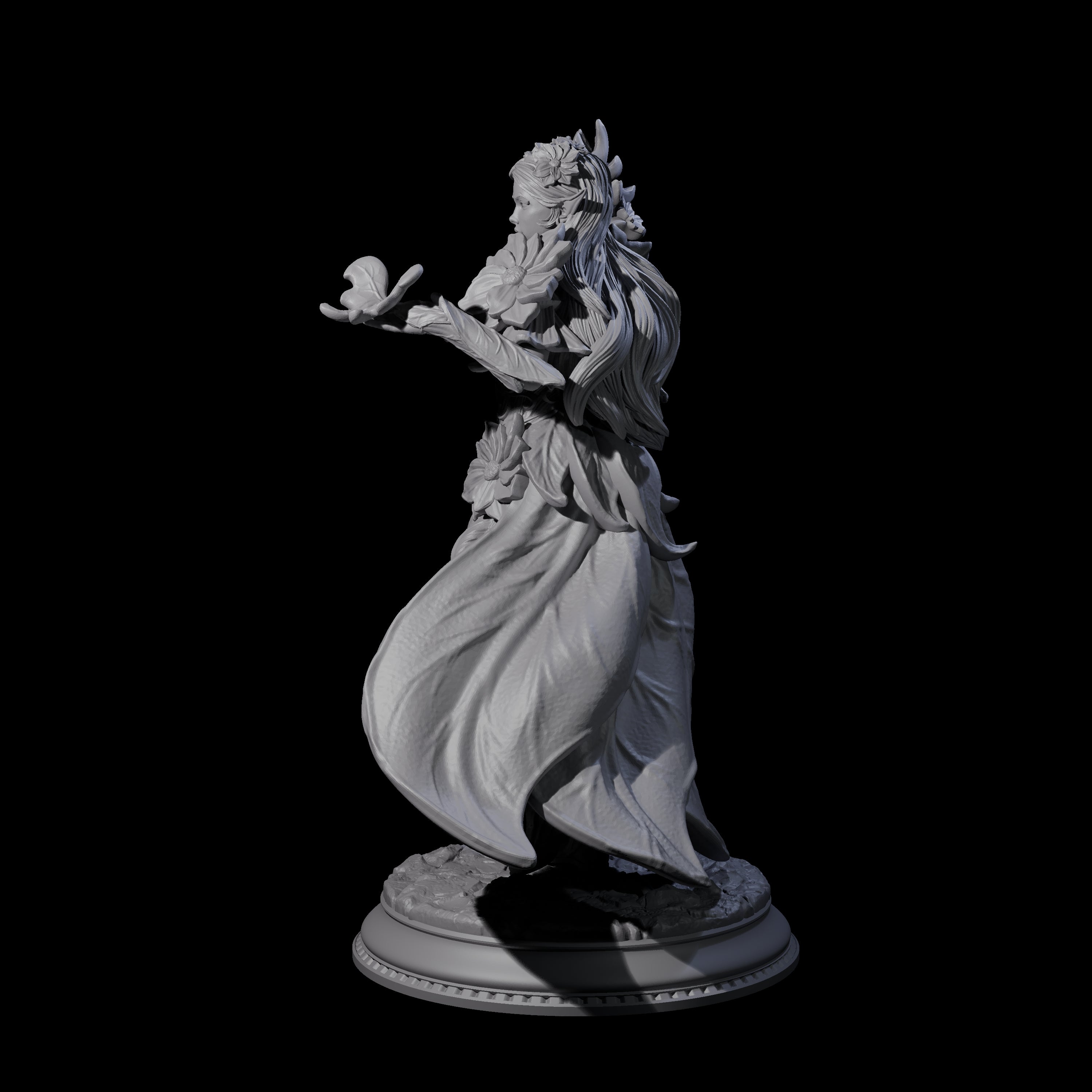 Beautiful Fae Court Magician Miniature for Dungeons and Dragons, Pathfinder or other TTRPGs