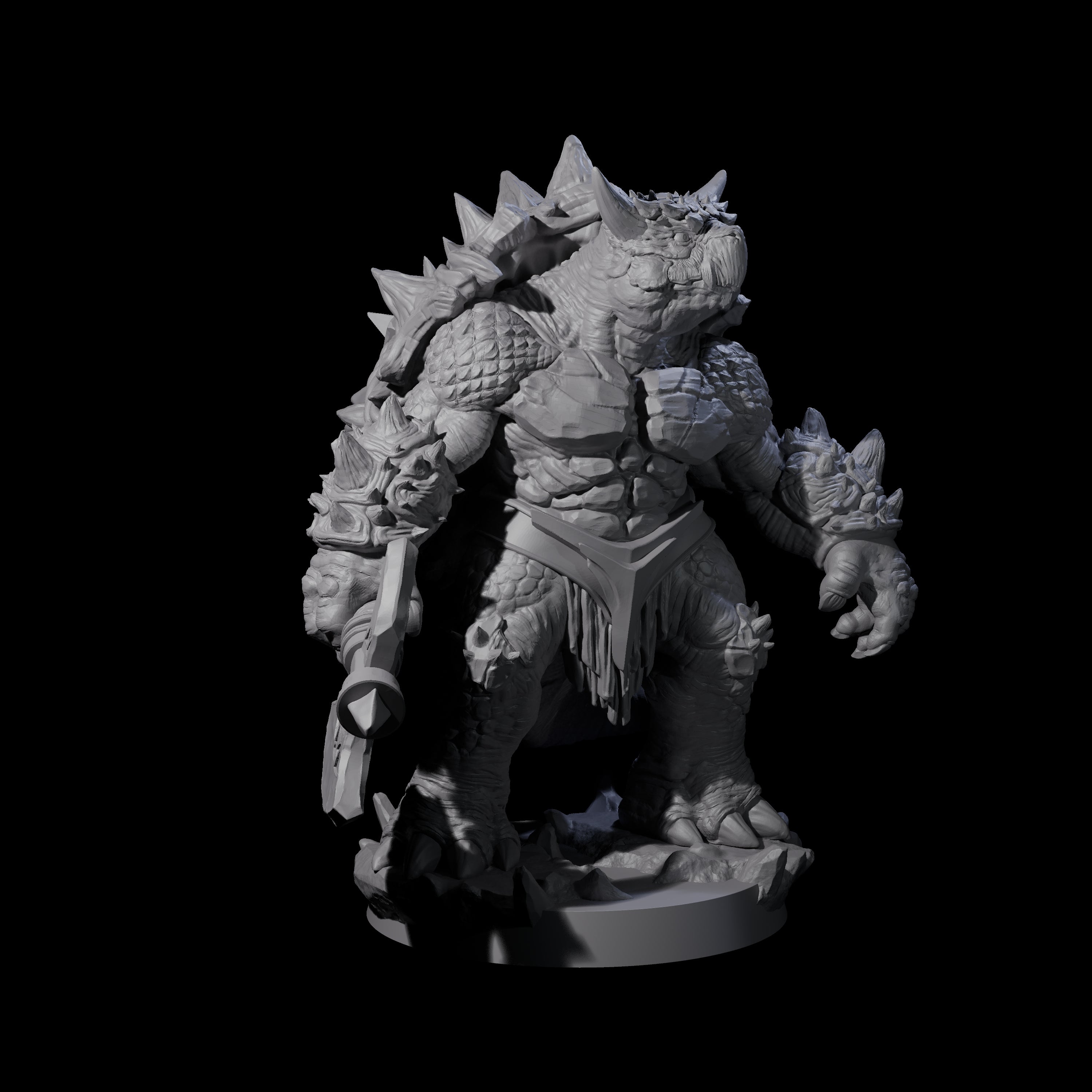 Beefy Tortle Warrior A Miniature for Dungeons and Dragons, Pathfinder or other TTRPGs
