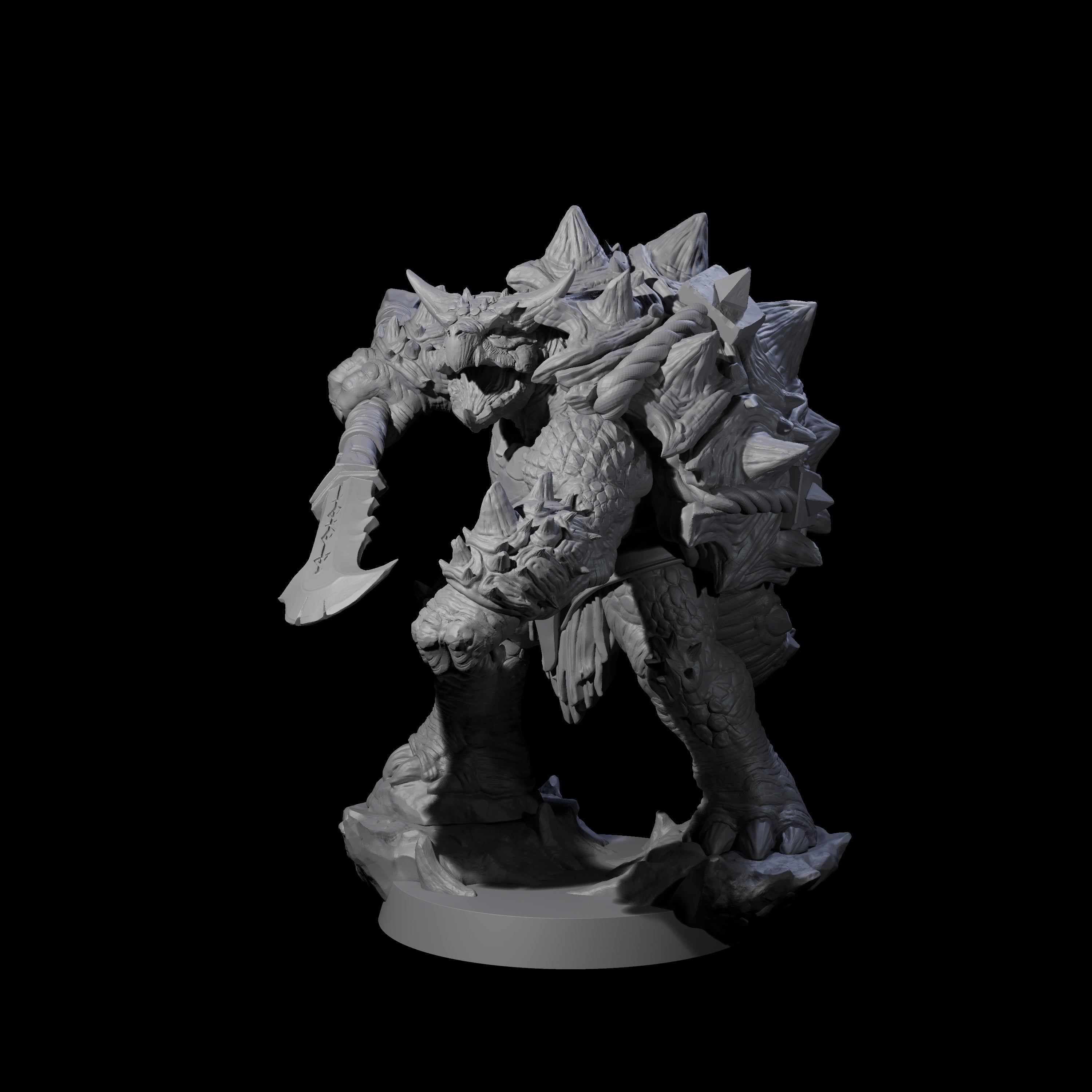 Beefy Tortle Warrior B Miniature for Dungeons and Dragons, Pathfinder or other TTRPGs