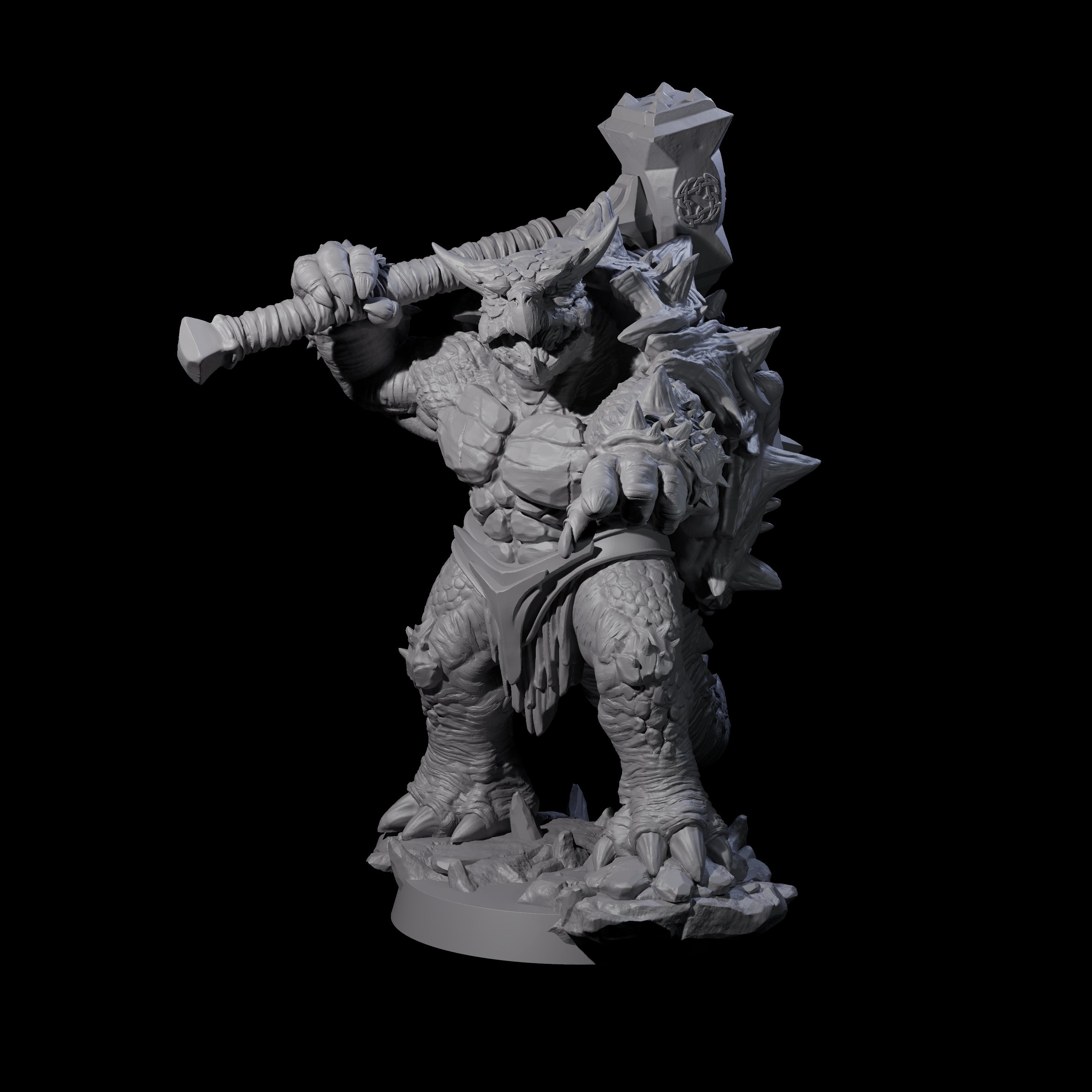 Beefy Tortle Warrior C Miniature for Dungeons and Dragons, Pathfinder or other TTRPGs