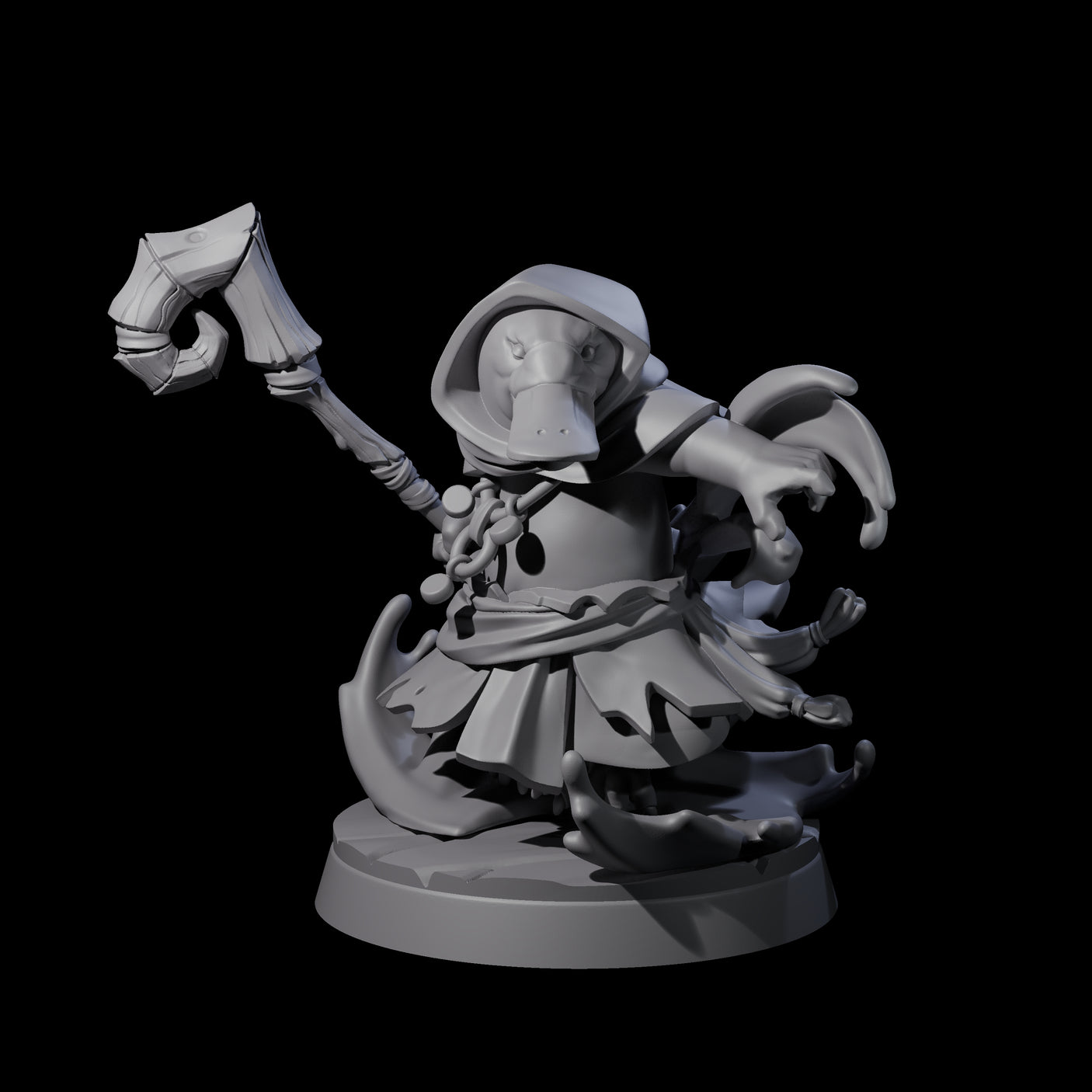 Benedictive Platypus Healer Miniature for Dungeons and Dragons, Pathfinder or other TTRPGs
