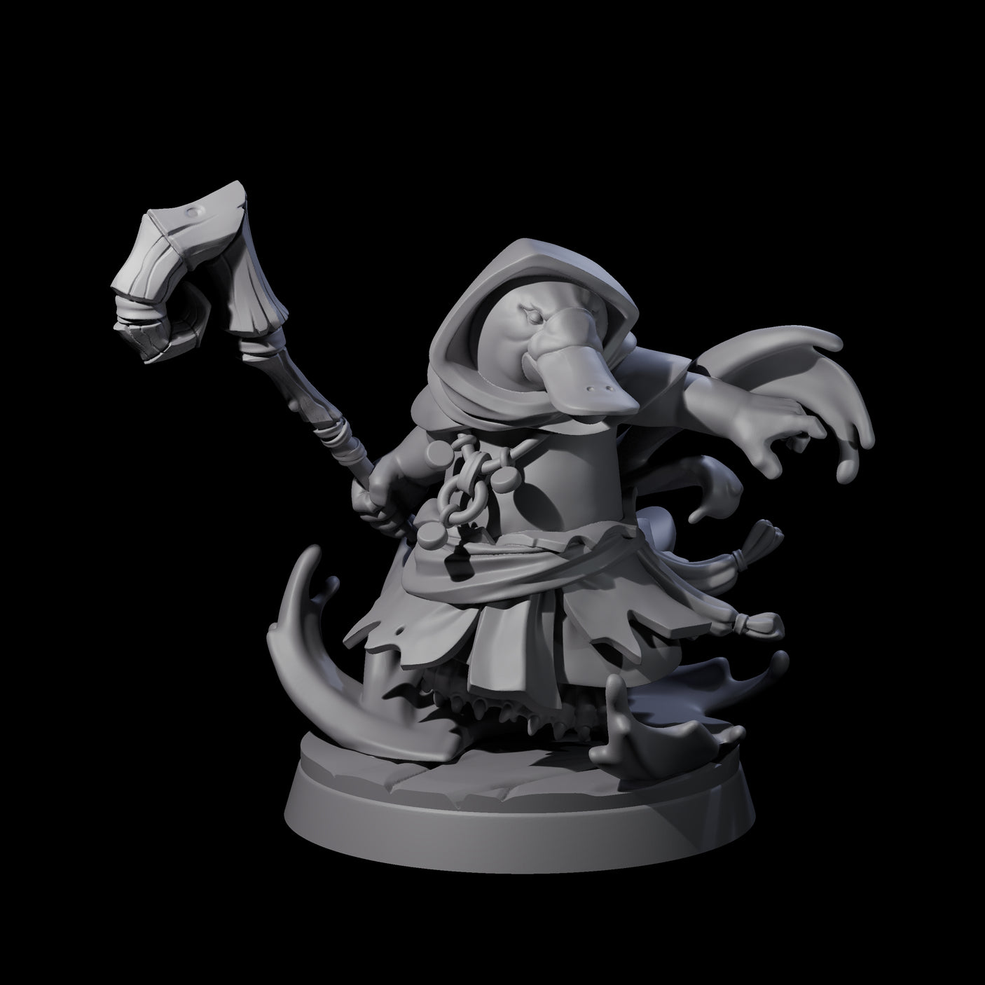 Benedictive Platypus Healer Miniature for Dungeons and Dragons, Pathfinder or other TTRPGs