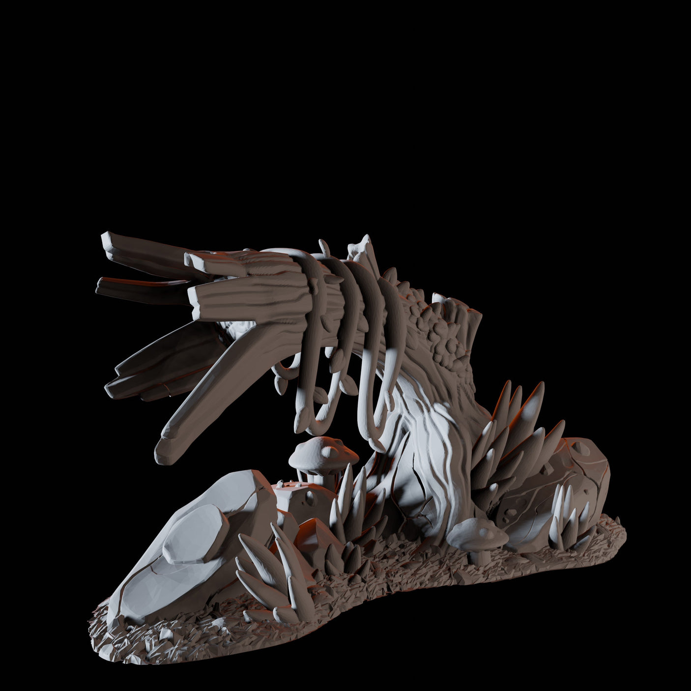 Bent Tree Trunk Miniature for Dungeons and Dragons, Pathfinder or other TTRPGs