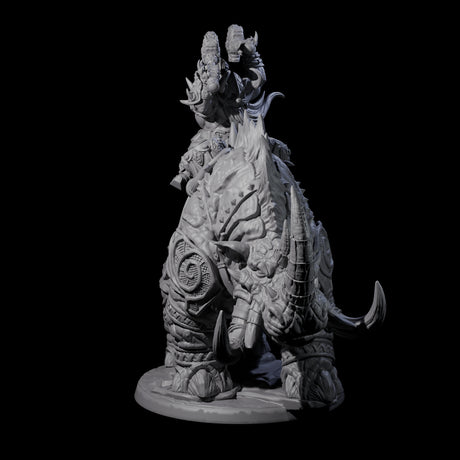 Berserker Dwarf riding Rhino A Miniature for Dungeons and Dragons, Pathfinder or other TTRPGs