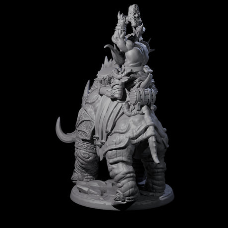 Berserker Dwarf riding Rhino A Miniature for Dungeons and Dragons, Pathfinder or other TTRPGs