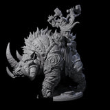 Berserker Dwarf riding Rhino A Miniature for Dungeons and Dragons, Pathfinder or other TTRPGs