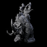 Berserker Dwarf riding Rhino A Miniature for Dungeons and Dragons, Pathfinder or other TTRPGs