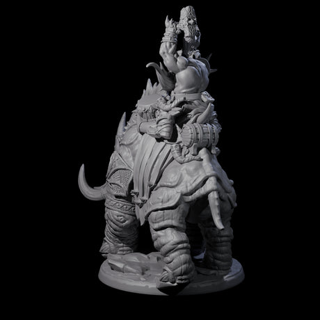 Berserker Dwarf riding Rhino A Miniature for Dungeons and Dragons, Pathfinder or other TTRPGs