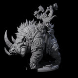 Berserker Dwarf riding Rhino A Miniature for Dungeons and Dragons, Pathfinder or other TTRPGs