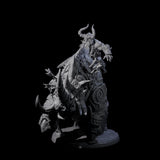 Berserker Dwarf riding Rhino B Miniature for Dungeons and Dragons, Pathfinder or other TTRPGs