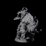 Berserker Dwarf riding Rhino B Miniature for Dungeons and Dragons, Pathfinder or other TTRPGs