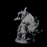 Berserker Dwarf riding Rhino B Miniature for Dungeons and Dragons, Pathfinder or other TTRPGs