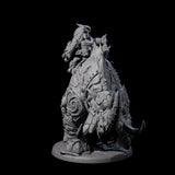 Berserker Dwarf riding Rhino C Miniature for Dungeons and Dragons, Pathfinder or other TTRPGs
