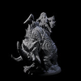 Berserker Dwarf riding Rhino C Miniature for Dungeons and Dragons, Pathfinder or other TTRPGs