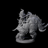 Berserker Dwarf riding Rhino D Miniature for Dungeons and Dragons, Pathfinder or other TTRPGs