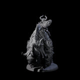 Berserker Dwarf riding Rhino D Miniature for Dungeons and Dragons, Pathfinder or other TTRPGs