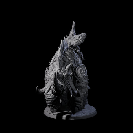 Berserker Dwarf riding Rhino D Miniature for Dungeons and Dragons, Pathfinder or other TTRPGs