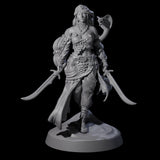 Big Hair Princess Miniature for Dungeons and Dragons, Pathfinder or other TTRPGs