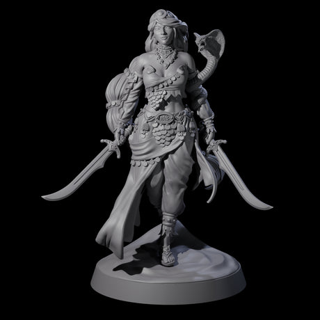 Big Hair Princess Miniature for Dungeons and Dragons, Pathfinder or other TTRPGs