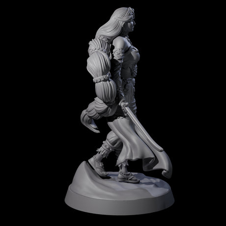 Big Hair Princess Miniature for Dungeons and Dragons, Pathfinder or other TTRPGs
