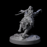 Big Hair Princess Riding a Shaggy Tiger Miniature for Dungeons and Dragons, Pathfinder or other TTRPGs