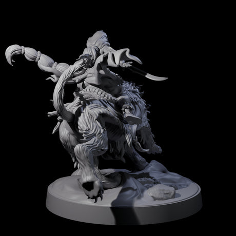 Big Hair Princess Riding a Shaggy Tiger Miniature for Dungeons and Dragons, Pathfinder or other TTRPGs