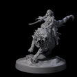 Big Hair Princess Riding a Shaggy Tiger Miniature for Dungeons and Dragons, Pathfinder or other TTRPGs