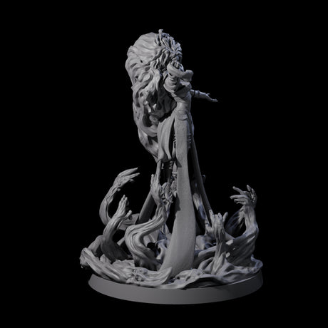 Big Hair Witch Queen Miniature for Dungeons and Dragons, Pathfinder or other TTRPGs
