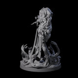 Big Hair Witch Queen Miniature for Dungeons and Dragons, Pathfinder or other TTRPGs