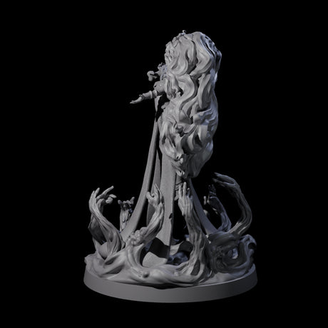 Big Hair Witch Queen Miniature for Dungeons and Dragons, Pathfinder or other TTRPGs