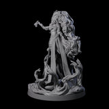 Big Hair Witch Queen Miniature for Dungeons and Dragons, Pathfinder or other TTRPGs