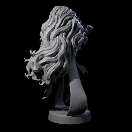 Big Hair Witch Queen Miniature for Dungeons and Dragons, Pathfinder or other TTRPGs