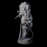 Big Hair Witch Queen Miniature for Dungeons and Dragons, Pathfinder or other TTRPGs