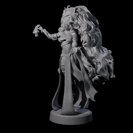 Big Hair Witch Queen Miniature for Dungeons and Dragons, Pathfinder or other TTRPGs